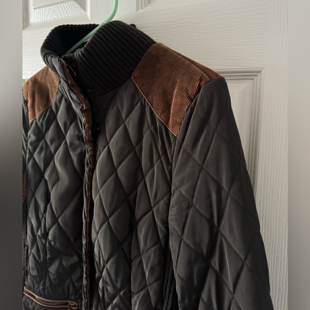 Zara Basic Women’s Quilted Jacket Medium Knit Col… - image 2